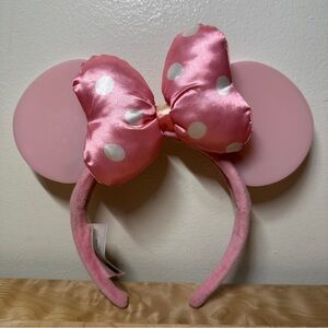 Disney Parks Minnie Mouse Pink Polka Dot Bow Light Up Ears Headband NO LIGHTS